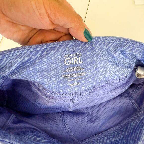 Athleta Girl Blue Purple Swing Skort Mini Skirt Ruffled - M 8-10 - Picture 6 of 7